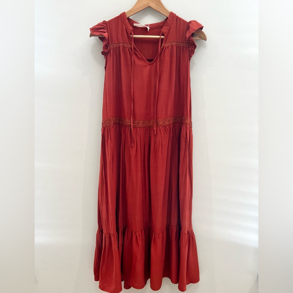 Mustard Seed Rust Midi Dress size S